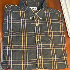 Sonoma Grey and Yellow Plaid Button-Down Shirt XXL